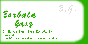 borbala gasz business card